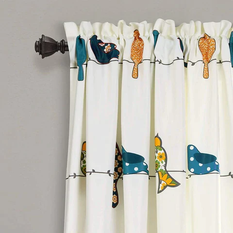 bird curtain, hummingbird cutains, curtains, cotton curtains